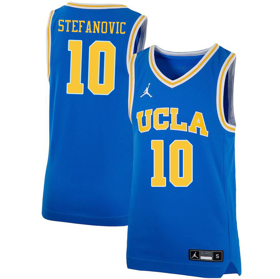 Men #10 Lazar Stefanovic UCLA Bruins College Basketball Jerseys Stitched Sale-Blue
